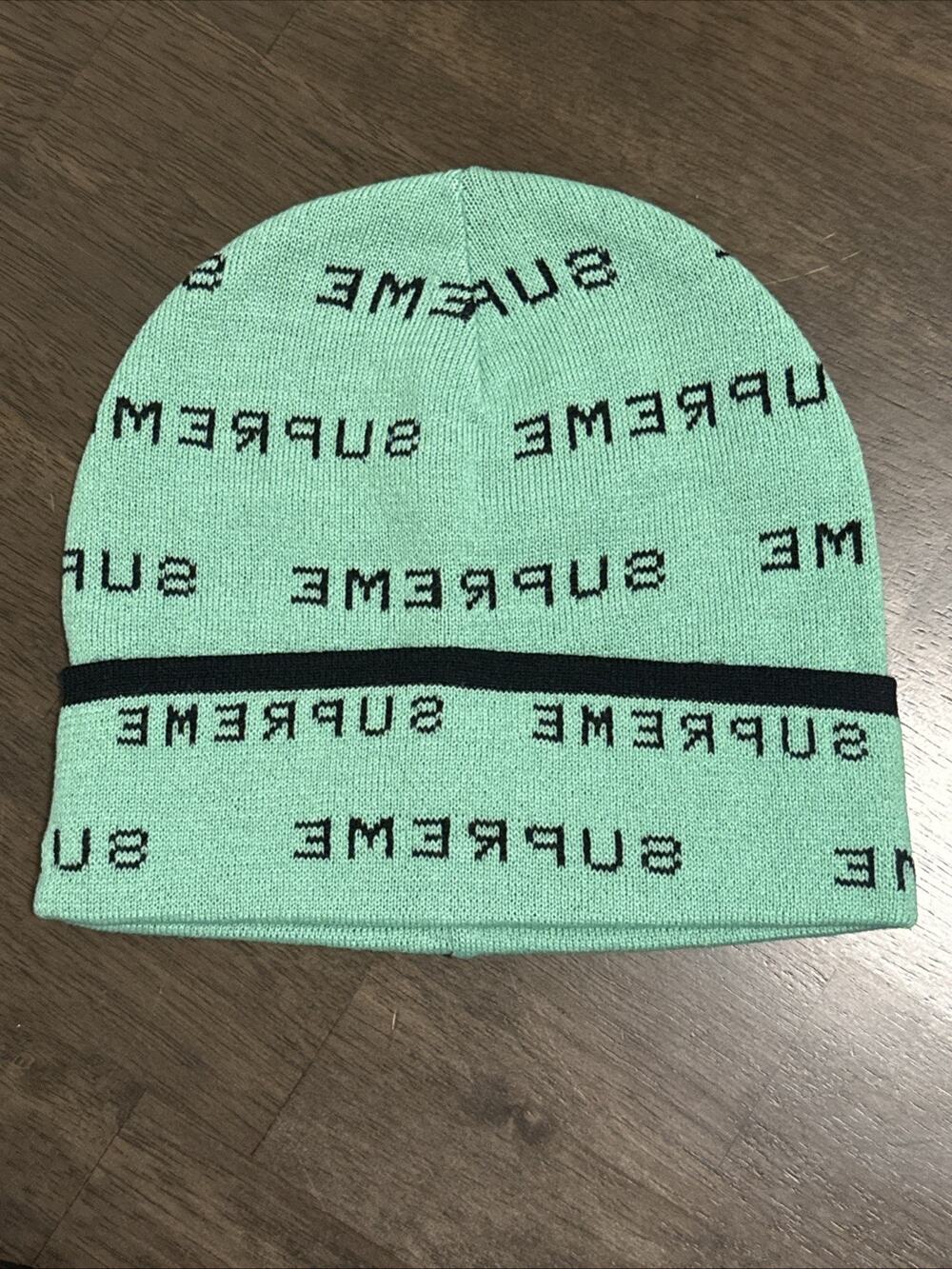 Supreme logo Repeat Beanie MINT One Size New SS20bn8